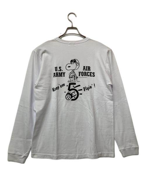 BUZZ RICKSON'S（バズリクソンズ）Buzz Rickson's (バズリクソンズ) PEANUTS (ピーナッツ) 長袖カットソー ホワイト サイズ:L 未使用品の古着・服飾アイテム