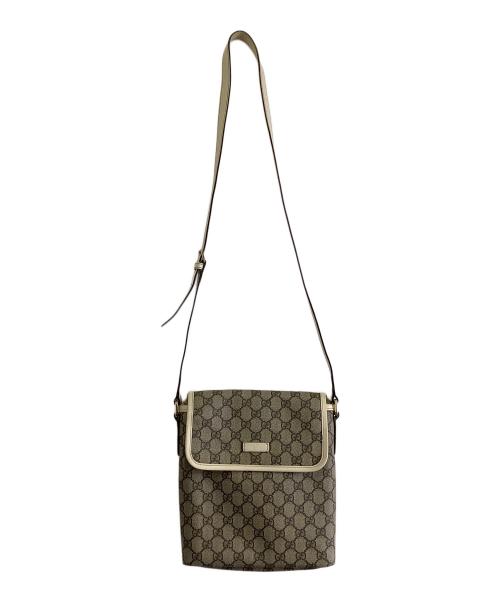 GUCCI（グッチ）GUCCI (グッチ) GGスプリーム　ショルダーバッグ ベージュ×ブラウンの古着・服飾アイテム