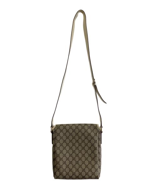 GUCCI（グッチ）GUCCI (グッチ) GGスプリーム　ショルダーバッグ ベージュ×ブラウンの古着・服飾アイテム