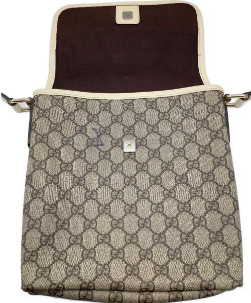 GUCCI（グッチ）GUCCI (グッチ) GGスプリーム　ショルダーバッグ ベージュ×ブラウンの古着・服飾アイテム