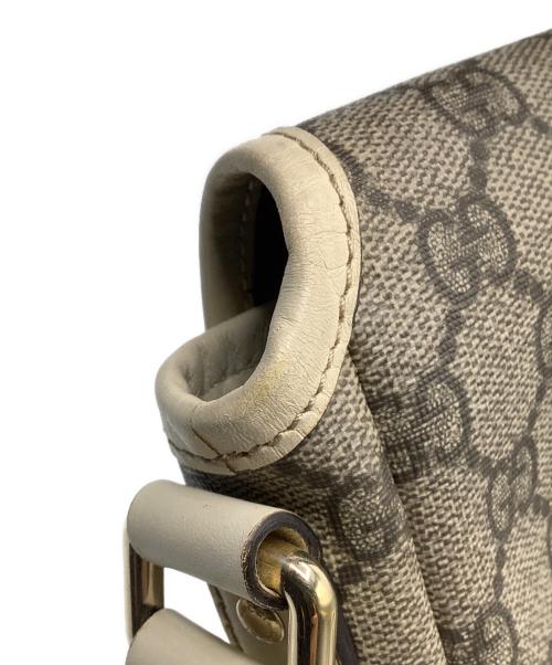 GUCCI（グッチ）GUCCI (グッチ) GGスプリーム　ショルダーバッグ ベージュ×ブラウンの古着・服飾アイテム