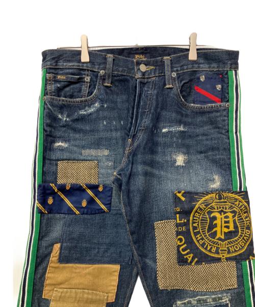 POLO RALPH LAUREN（ポロ・ラルフローレン）POLO RALPH LAUREN (ポロ・ラルフローレン) パッチワークデニムパンツ ブルー サイズ:W32の古着・服飾アイテム