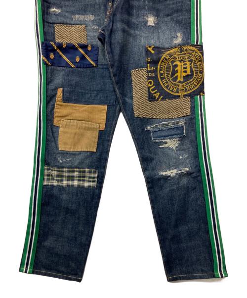 POLO RALPH LAUREN（ポロ・ラルフローレン）POLO RALPH LAUREN (ポロ・ラルフローレン) パッチワークデニムパンツ ブルー サイズ:W32の古着・服飾アイテム