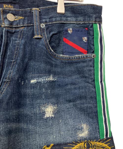 POLO RALPH LAUREN（ポロ・ラルフローレン）POLO RALPH LAUREN (ポロ・ラルフローレン) パッチワークデニムパンツ ブルー サイズ:W32の古着・服飾アイテム