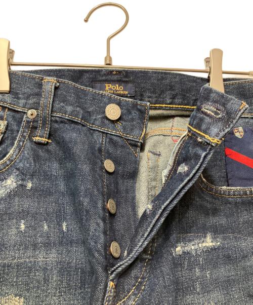 POLO RALPH LAUREN（ポロ・ラルフローレン）POLO RALPH LAUREN (ポロ・ラルフローレン) パッチワークデニムパンツ ブルー サイズ:W32の古着・服飾アイテム