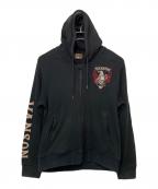 VANSONバンソン）の古着「アイレットサーマルジップパーカー」｜ブラック