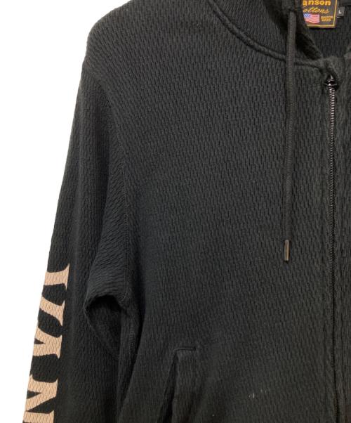 VANSON（バンソン）VANSON (バンソン) アイレットサーマルジップパーカー ブラック サイズ:Lの古着・服飾アイテム