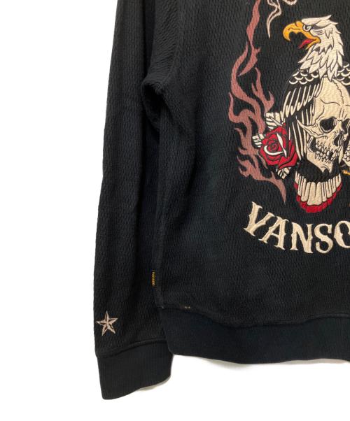 VANSON（バンソン）VANSON (バンソン) アイレットサーマルジップパーカー ブラック サイズ:Lの古着・服飾アイテム