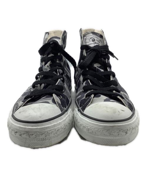 A BATHING APE（ア ベイシング エイプ）A BATHING APE (ア ベイシング エイプ) stussy (ステューシー) ハイカットスニーカー グレー×ブラック×ホワイト サイズ:27.5の古着・服飾アイテム
