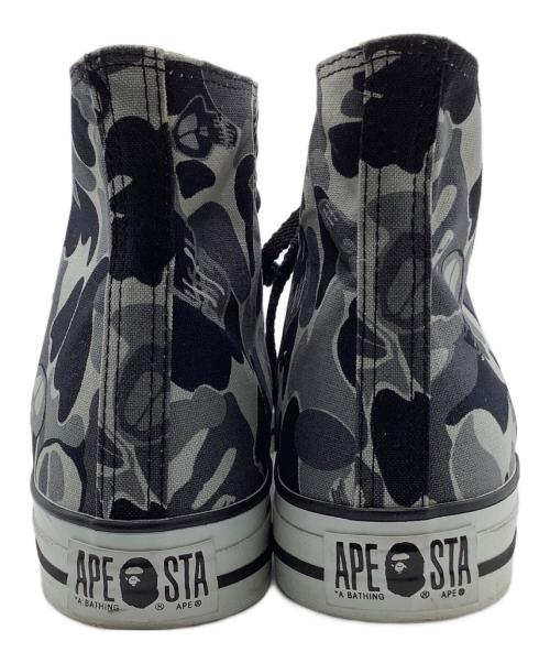 A BATHING APE（ア ベイシング エイプ）A BATHING APE (ア ベイシング エイプ) stussy (ステューシー) ハイカットスニーカー グレー×ブラック×ホワイト サイズ:27.5の古着・服飾アイテム