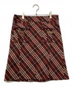 BURBERRY BLUE LABELバーバリーロンドンブルーレーベル）の古着「チェックスカート」｜ブラウン