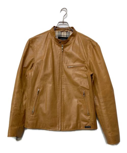 BURBERRY BLACK LABEL（バーバリーブラックレーベル）BURBERRY BLACK LABEL (バーバリーブラックレーベル) シングルライダースジャケット オレンジ サイズ:Lの古着・服飾アイテム