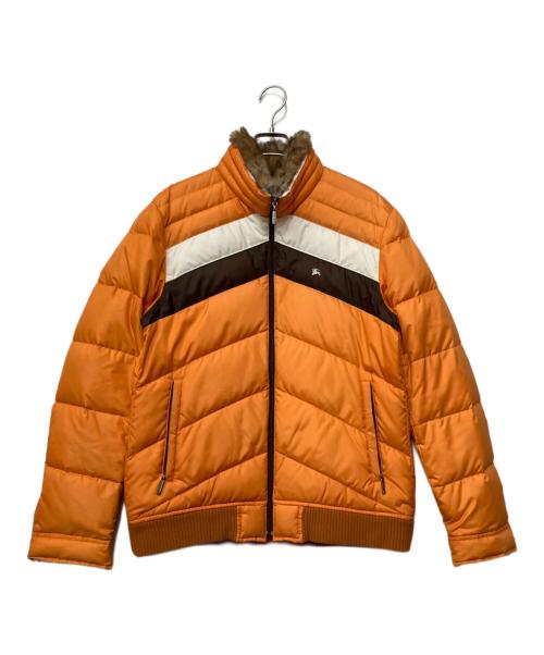 BURBERRY BLACK LABEL（バーバリーブラックレーベル）BURBERRY BLACK LABEL (バーバリーブラックレーベル) ダウンジャケット オレンジ×ブラウン サイズ:Lの古着・服飾アイテム