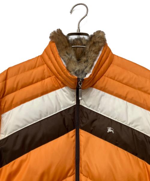 BURBERRY BLACK LABEL（バーバリーブラックレーベル）BURBERRY BLACK LABEL (バーバリーブラックレーベル) ダウンジャケット オレンジ×ブラウン サイズ:Lの古着・服飾アイテム