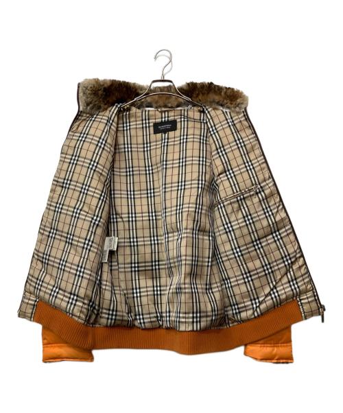 BURBERRY BLACK LABEL（バーバリーブラックレーベル）BURBERRY BLACK LABEL (バーバリーブラックレーベル) ダウンジャケット オレンジ×ブラウン サイズ:Lの古着・服飾アイテム