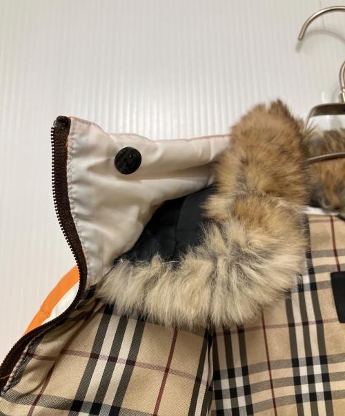BURBERRY BLACK LABEL（バーバリーブラックレーベル）BURBERRY BLACK LABEL (バーバリーブラックレーベル) ダウンジャケット オレンジ×ブラウン サイズ:Lの古着・服飾アイテム