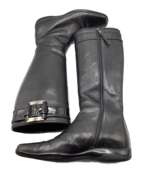 PRADA（プラダ）PRADA (プラダ) ロングブーツ ブラック サイズ:35の古着・服飾アイテム