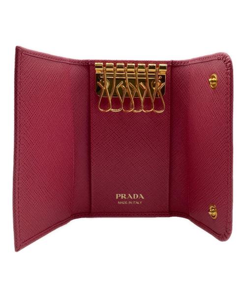 PRADA（プラダ）PRADA (プラダ) サフィアーノ メタル　6連キーケース ピンクの古着・服飾アイテム