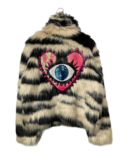 Desigual（デシグアル）Desigual (デシグアル) ファージャケット ホワイト×ブラック サイズ:1の古着・服飾アイテム