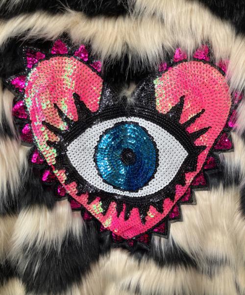 Desigual（デシグアル）Desigual (デシグアル) ファージャケット ホワイト×ブラック サイズ:1の古着・服飾アイテム