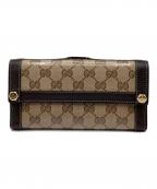 GUCCIグッチ）の古着「CRYSTAL LONG WALLET」｜ベージュ