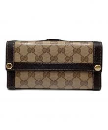 GUCCI（グッチ）の古着「CRYSTAL LONG WALLET」｜ベージュ