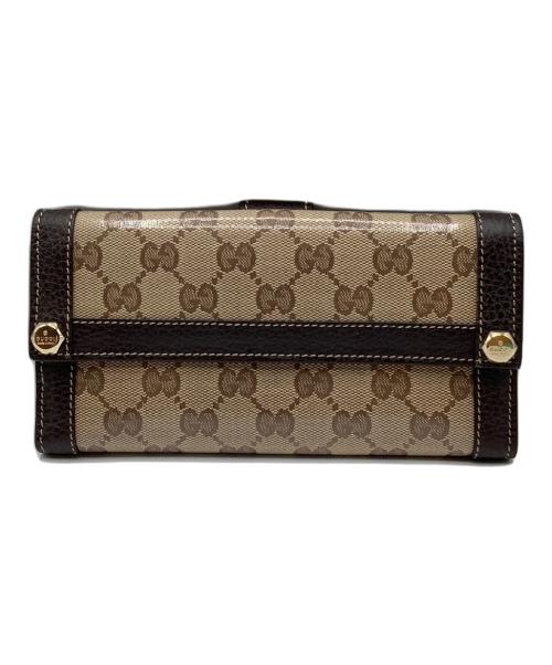 GUCCI（グッチ）GUCCI (グッチ) CRYSTAL LONG WALLET ベージュの古着・服飾アイテム