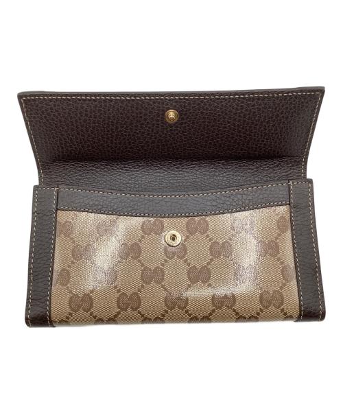 GUCCI（グッチ）GUCCI (グッチ) CRYSTAL LONG WALLET ベージュの古着・服飾アイテム
