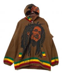 ARTESANIAS TUNTAQUIMBA（アルテサニアス・トゥンタキンバ）の古着「エクアドルニットジップパーカー」｜ブラウン