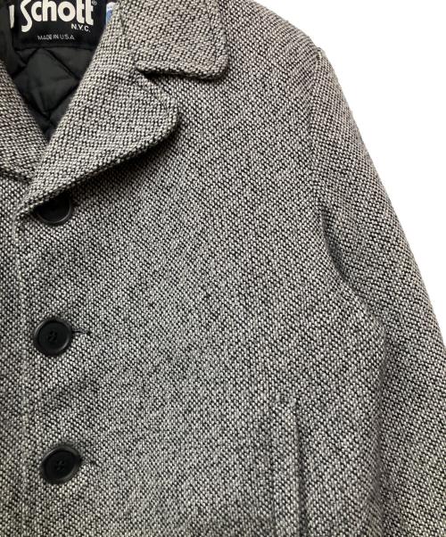 Schott（ショット）Schott (ショット) Pコート グレー×ブラック サイズ:Mの古着・服飾アイテム