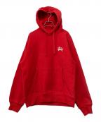 stussyステューシー）の古着「プルオーバーパーカー」｜レッド