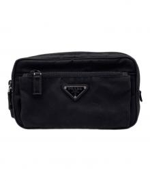 PRADA（プラダ）の古着「Re-Nylon xサフィアーノレザー ベルトバッグ」