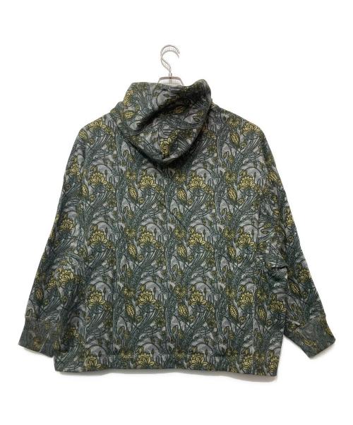 beautiful people（ビューティフルピープル）beautiful people (ビューティフルピープル) cacao print sweat structural parka グレー×イエロー サイズ:42の古着・服飾アイテム