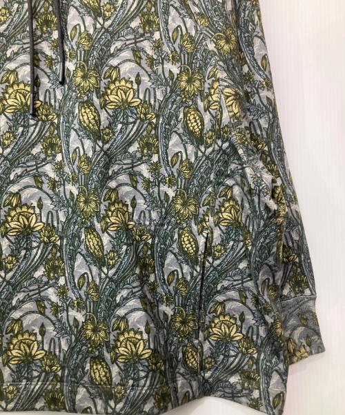 beautiful people（ビューティフルピープル）beautiful people (ビューティフルピープル) cacao print sweat structural parka グレー×イエロー サイズ:42の古着・服飾アイテム