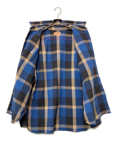 SUGAR CANE（シュガーケーン）SUGAR CANE (シュガーケーン) 長袖シャツ ベージュ×ブルー サイズ:Mの古着・服飾アイテム