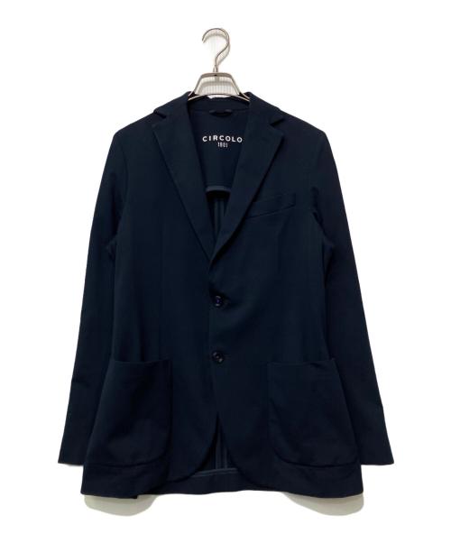CIRCOLO 1901（チルコロ1901）Circolo 1901 (チルコロ1901) コットンシングルジャケット ネイビー サイズ:46の古着・服飾アイテム