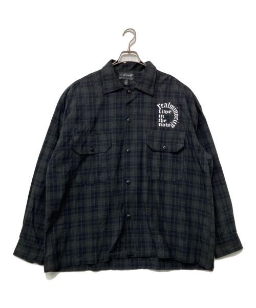 RealMinority（リアルマイノリティ）RealMinority (リアルマイノリティ) 長袖シャツ ネイビー×グリーン サイズ:XLの古着・服飾アイテム