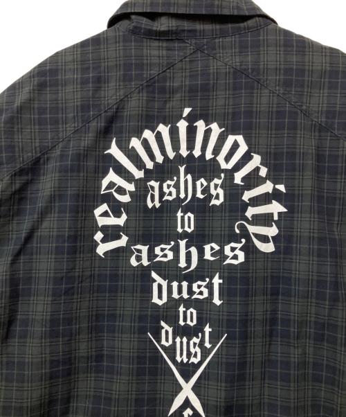 RealMinority（リアルマイノリティ）RealMinority (リアルマイノリティ) 長袖シャツ ネイビー×グリーン サイズ:XLの古着・服飾アイテム