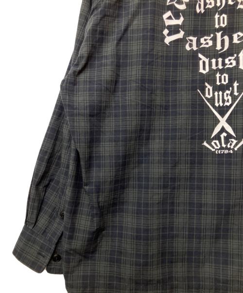RealMinority（リアルマイノリティ）RealMinority (リアルマイノリティ) 長袖シャツ ネイビー×グリーン サイズ:XLの古着・服飾アイテム