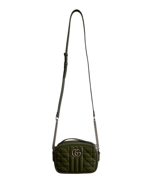 GUCCI（グッチ）GUCCI (グッチ) GGマーモント　ショルダーバッグ グリーンの古着・服飾アイテム