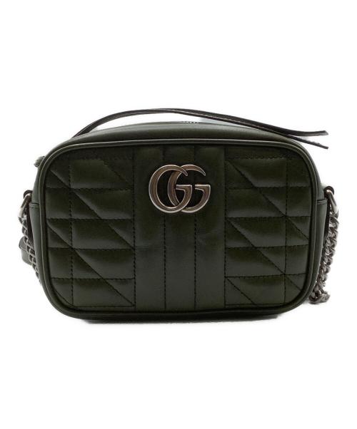 GUCCI（グッチ）GUCCI (グッチ) GGマーモント　ショルダーバッグ グリーンの古着・服飾アイテム
