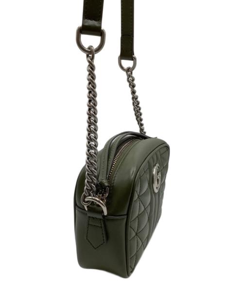 GUCCI（グッチ）GUCCI (グッチ) GGマーモント　ショルダーバッグ グリーンの古着・服飾アイテム