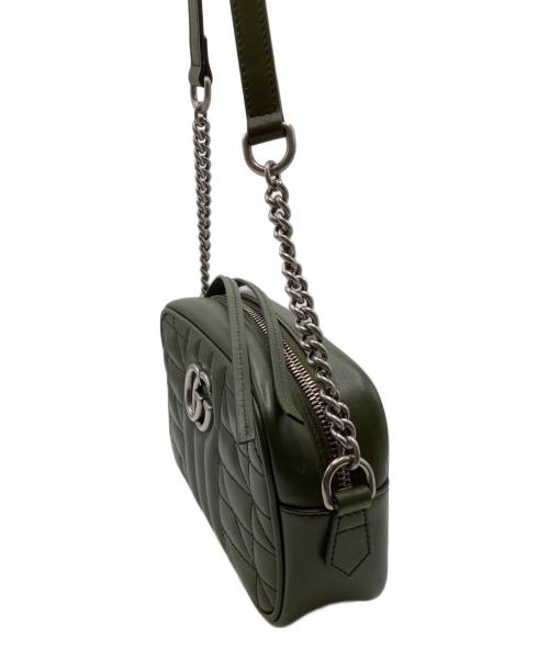 GUCCI（グッチ）GUCCI (グッチ) GGマーモント　ショルダーバッグ グリーンの古着・服飾アイテム