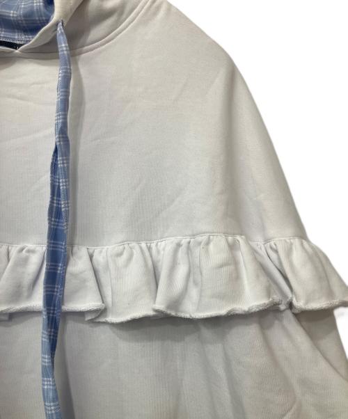 ililil（イルイルイル）ililil (イルイルイル) プルオーバーパーカー ホワイト×ブルー サイズ:不明の古着・服飾アイテム
