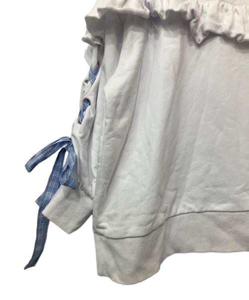 ililil（イルイルイル）ililil (イルイルイル) プルオーバーパーカー ホワイト×ブルー サイズ:不明の古着・服飾アイテム