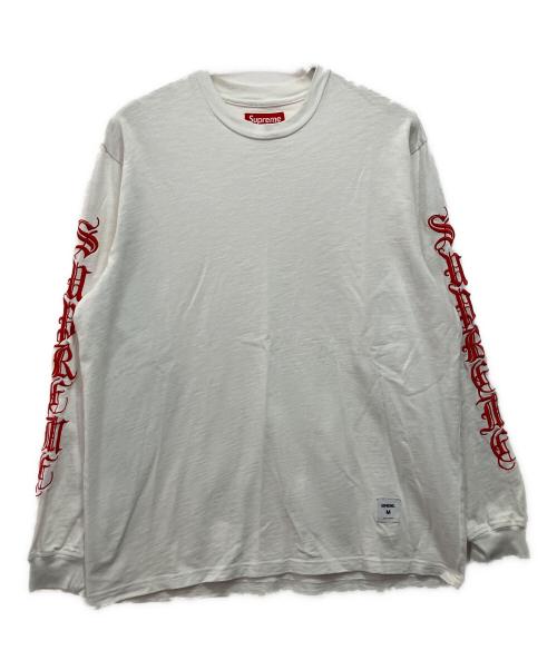 SUPREME（シュプリーム）SUPREME (シュプリーム) ロングスリーブカットソー ホワイト×レッド サイズ:Mの古着・服飾アイテム