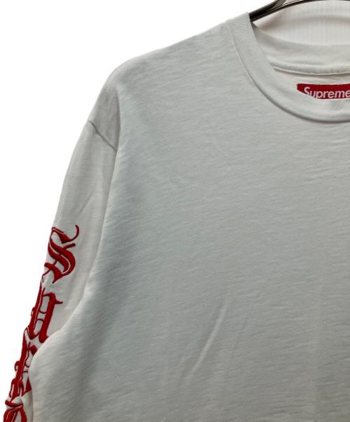 SUPREME（シュプリーム）SUPREME (シュプリーム) ロングスリーブカットソー ホワイト×レッド サイズ:Mの古着・服飾アイテム