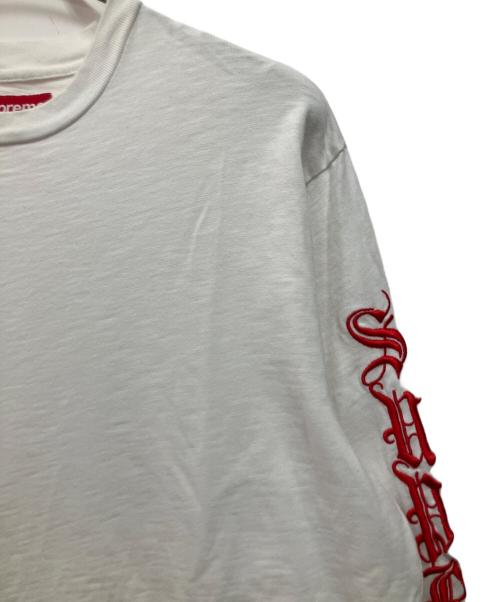SUPREME（シュプリーム）SUPREME (シュプリーム) ロングスリーブカットソー ホワイト×レッド サイズ:Mの古着・服飾アイテム