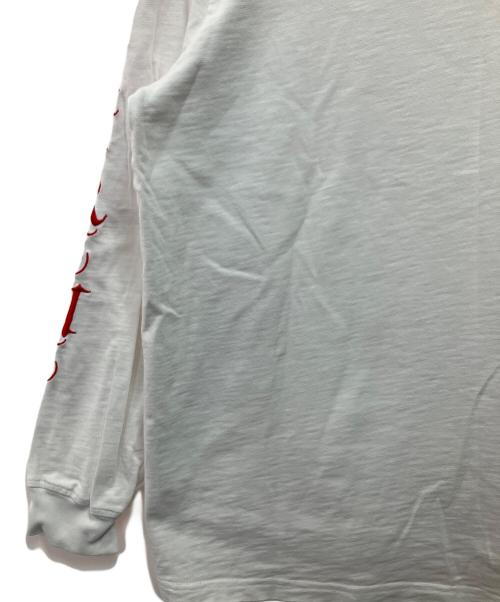 SUPREME（シュプリーム）Supreme (シュプリーム) ロングスリーブカットソー ホワイト×レッド サイズ:Mの古着・服飾アイテム