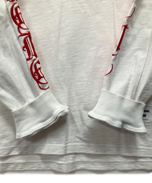 SUPREME（シュプリーム）SUPREME (シュプリーム) ロングスリーブカットソー ホワイト×レッド サイズ:Mの古着・服飾アイテム